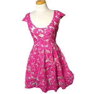 🎀🌷 Rose Red & White Pink Lace A Line Dress 🌷🎀 NWT